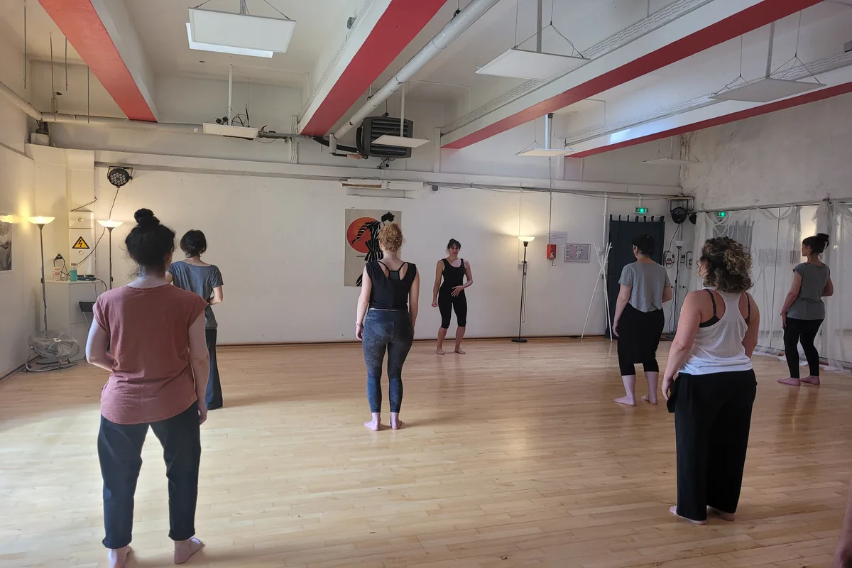 Groupe de stagiaires en formation danse-thérapie avec Meriem Taïbi, Paris